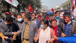 नेकपाको खुशीयाली सभा : अब मुलुक संविधानबाट चल्छ